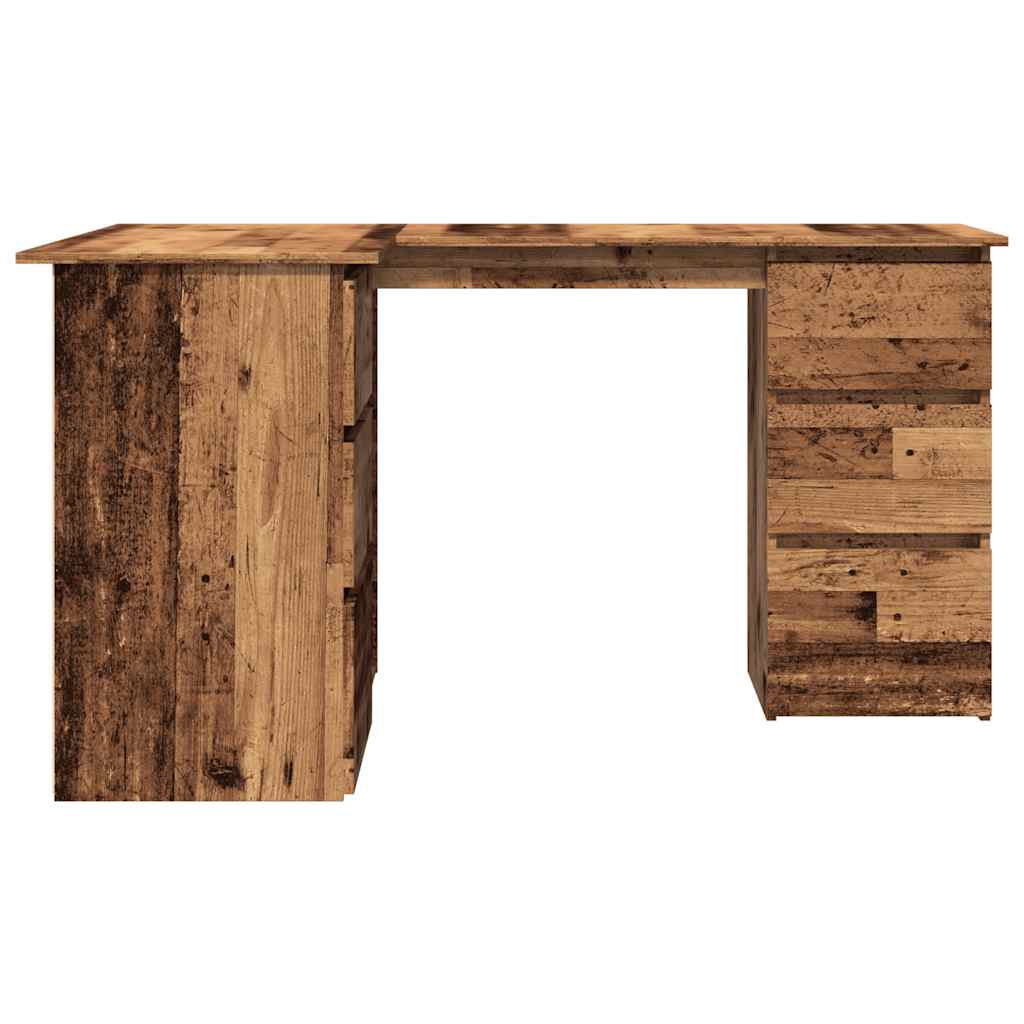 Kutni radni stol staro drvo 145x100x76 cm konstruirano drvo
