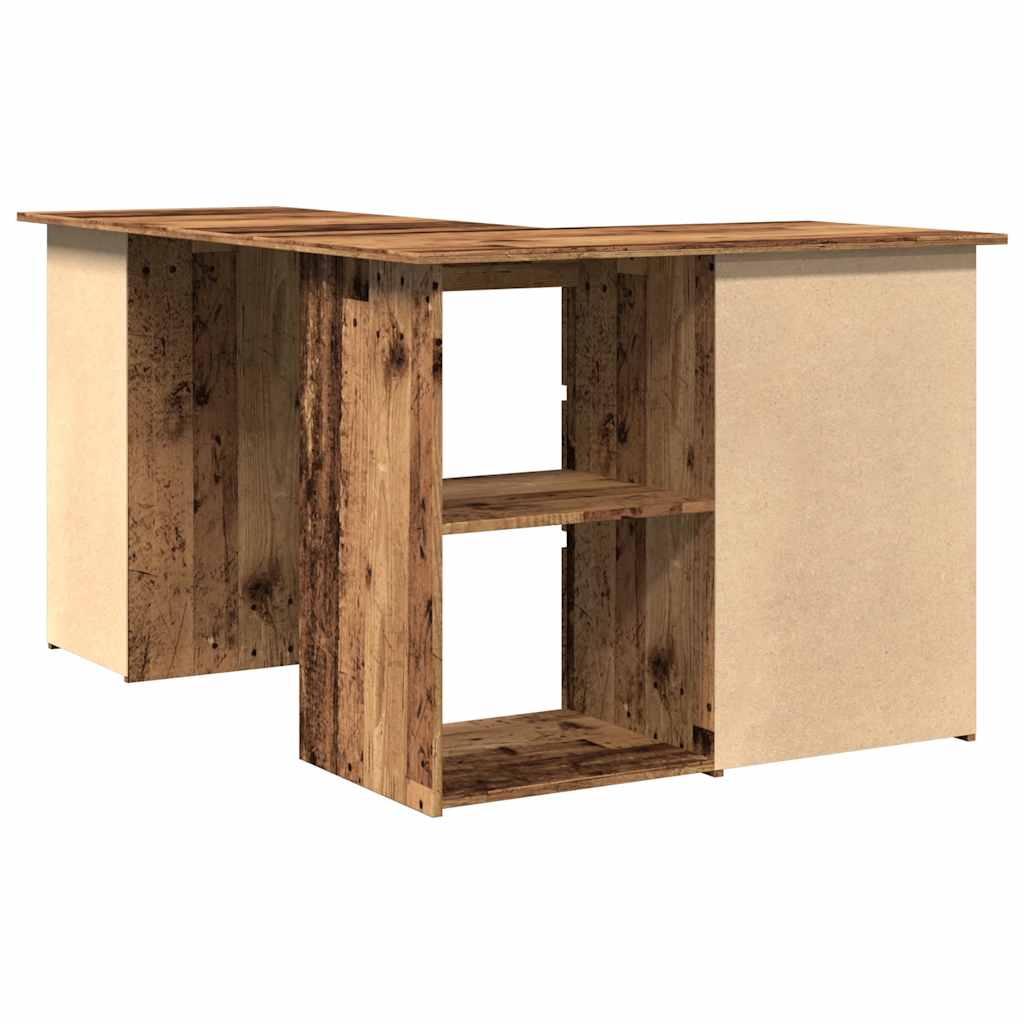 Kutni radni stol staro drvo 145x100x76 cm konstruirano drvo
