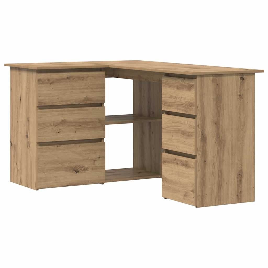 Kutni stol obrtnički hrast 145x100x76 cm konstruirano drvo