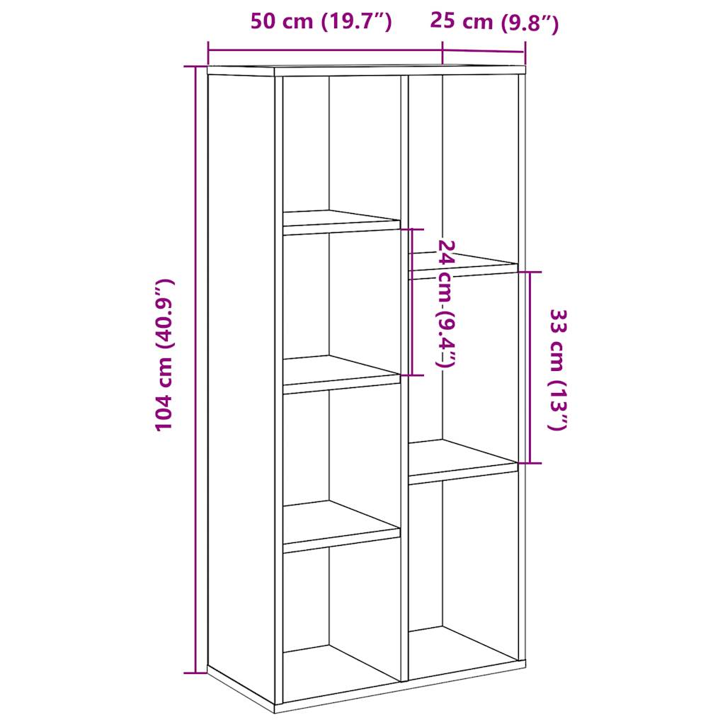 Ormar za knjige staro drvo 50x25x104 cm
