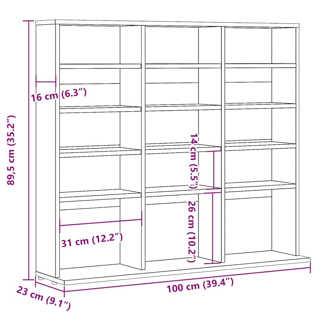 CD ormarić Artisan hrast 100x23x89,5 cm izrađeno drvo