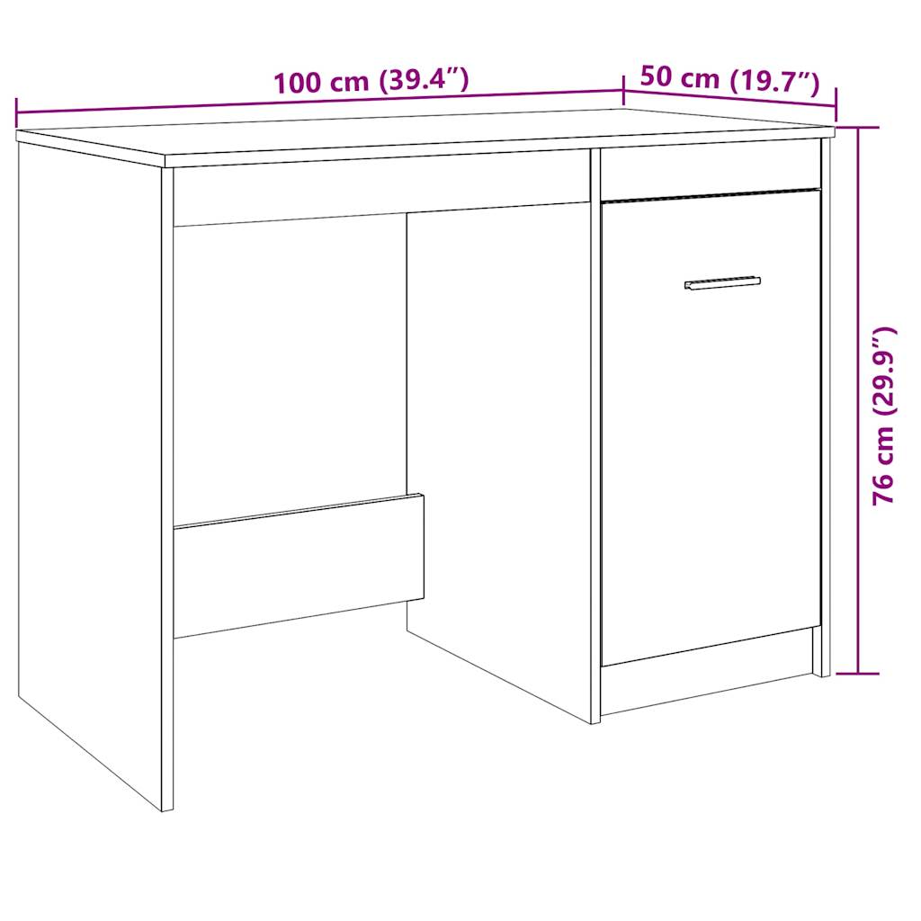 Radni stol boja staro drvo 100 x 50 x 76 cm od iverice