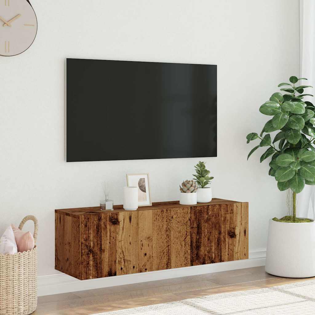 Zidni TV ormarić staro drvo 100x30x30 cm konstruirano drvo