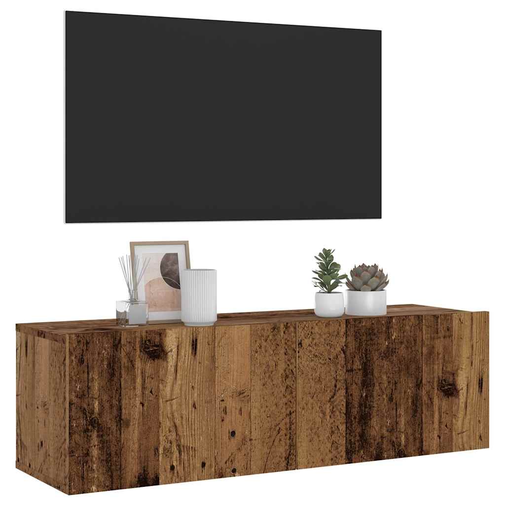 Zidni TV ormarić staro drvo 100x30x30 cm konstruirano drvo