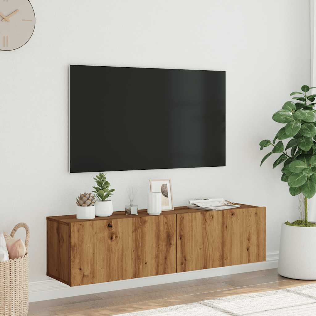 Zidni TV ormarić Artisan hrast 120x30x30 cm izrađeno drvo
