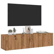 Zidni TV ormarić Artisan hrast 120x30x30 cm izrađeno drvo