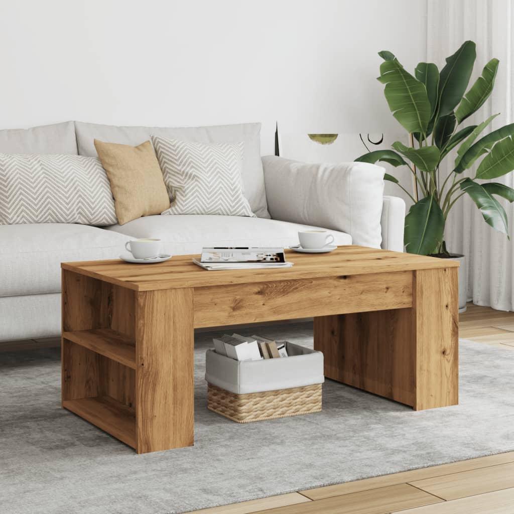 Stolić z kavu boja hrasta artisan 102x55x42cm konstruirano drvo