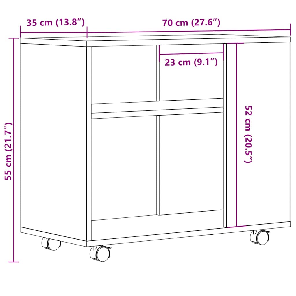 Pomoćni stol staro drvo 70x35x55 cm konstruirano drvo