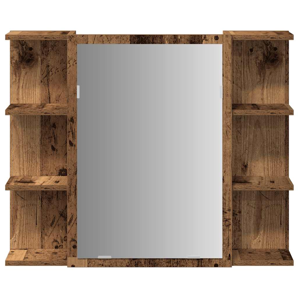 Kupaonski ormarić s ogledalom staro drvo 80x20,5x64 cm