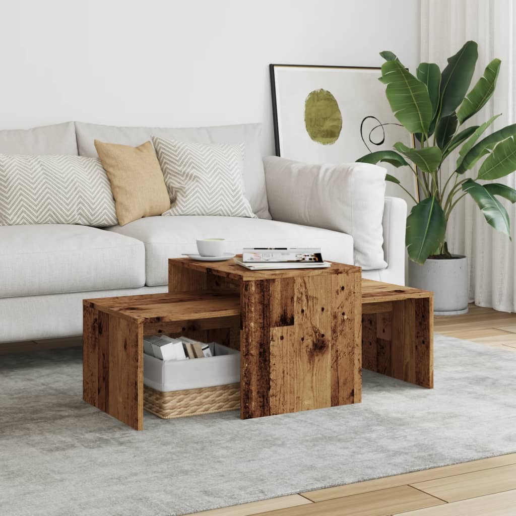 Stolić za kavu boja starog drva 100x48x40 cm konstruirano drvo