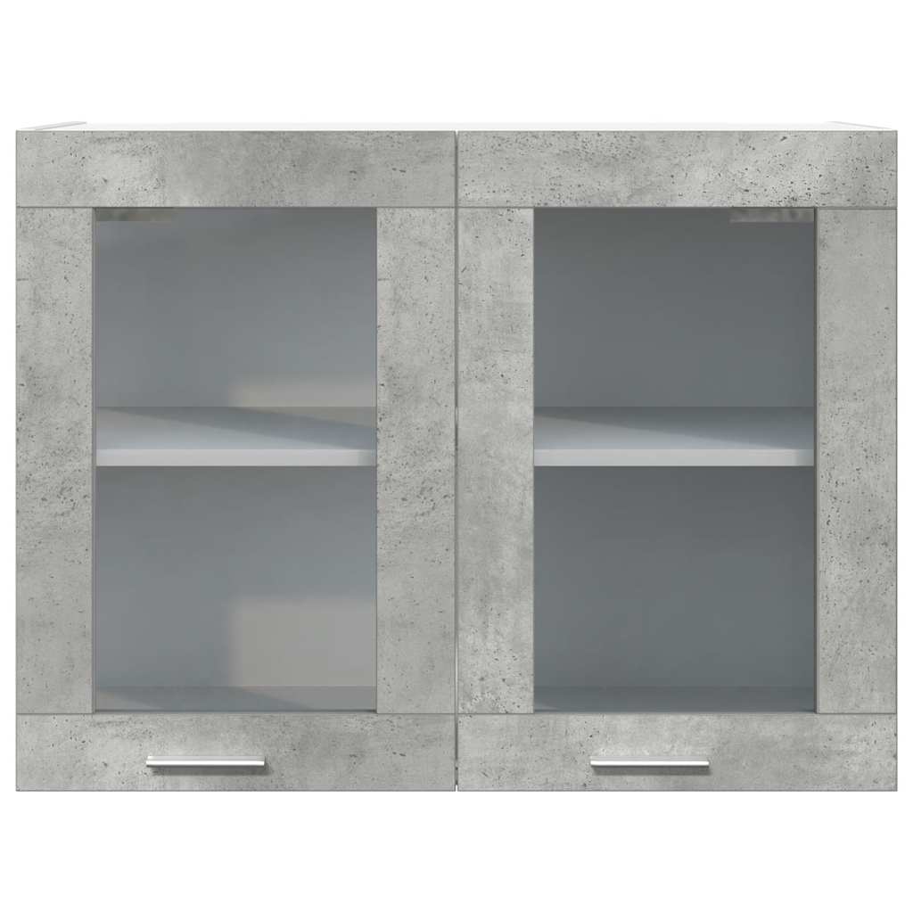 Viseći stakleni ormarić "Lyon" betonsko sivi 80x31x60 cm