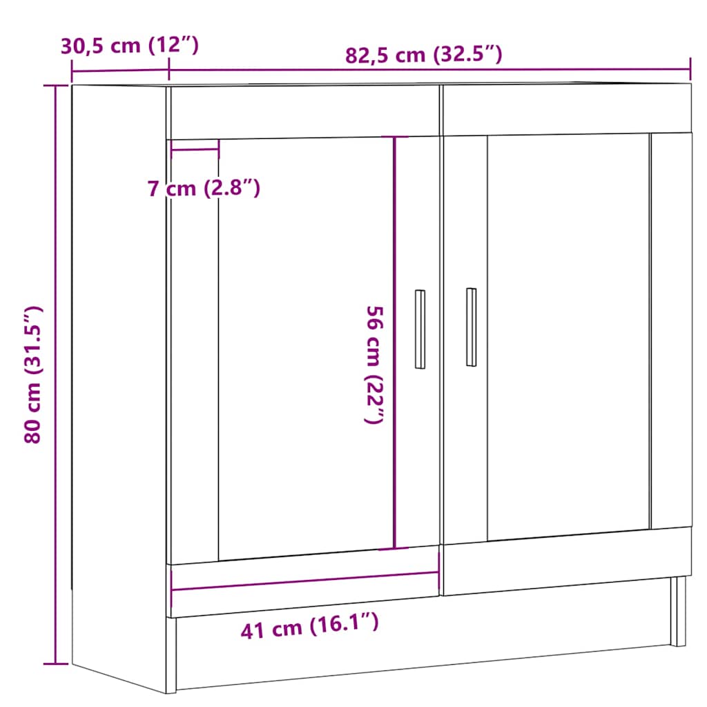 Ormarić za knjige staro drvo 82,5x30,5x80 cm konstruirano drvo