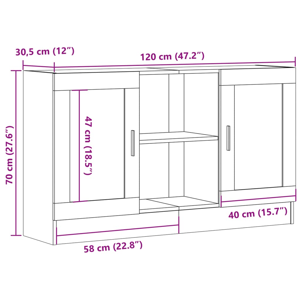 Komoda boja staro drvo 120 x 30,5 x 70 konstruiranog drvo