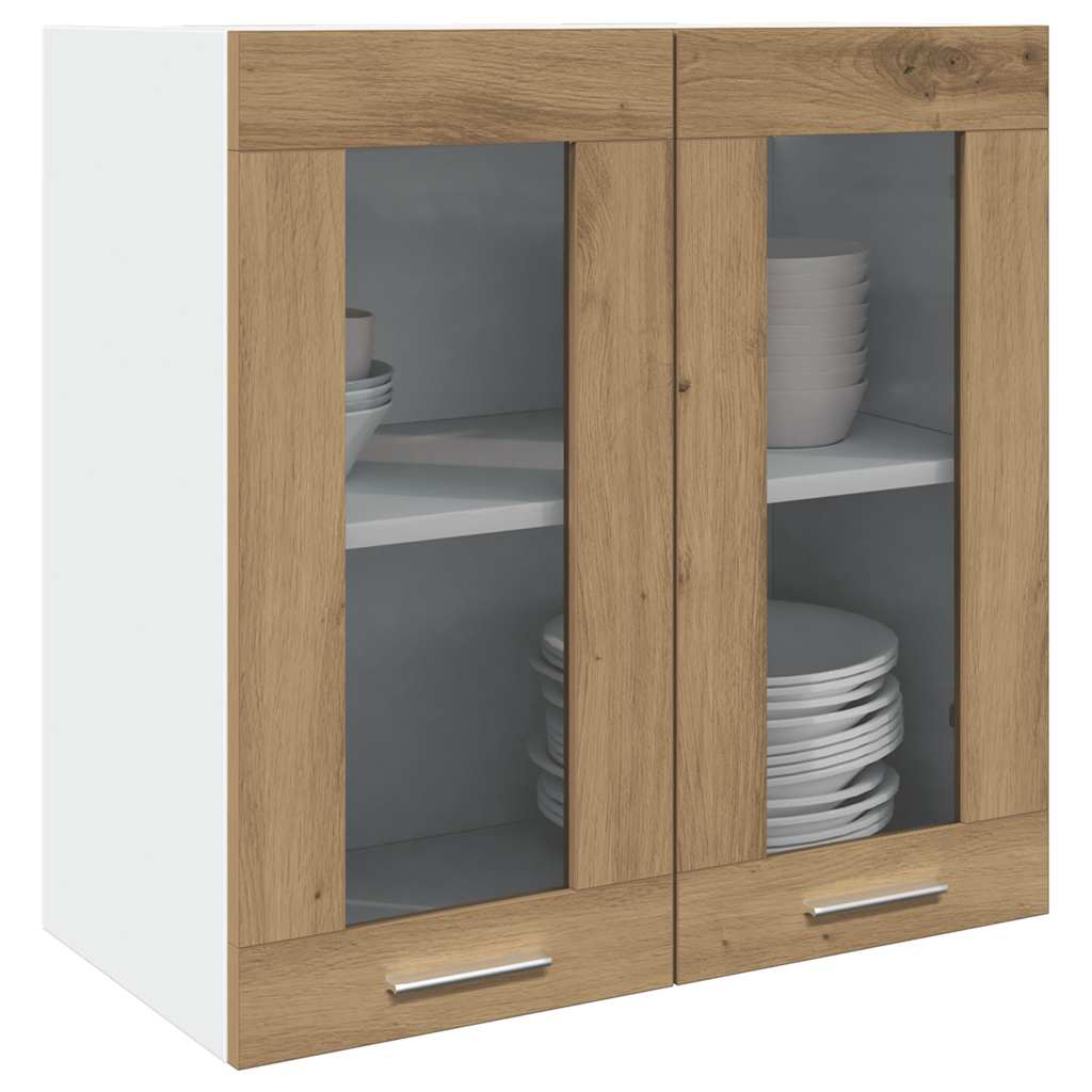 Zidni kuhinjski ormarić "Lyon" sa staklenim vratima Artisan hrast 60x31x60 cm