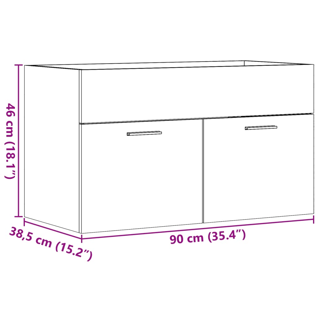 Kupaonski ormarić za umivaonik sonoma hrast 90x38,5x46 cm