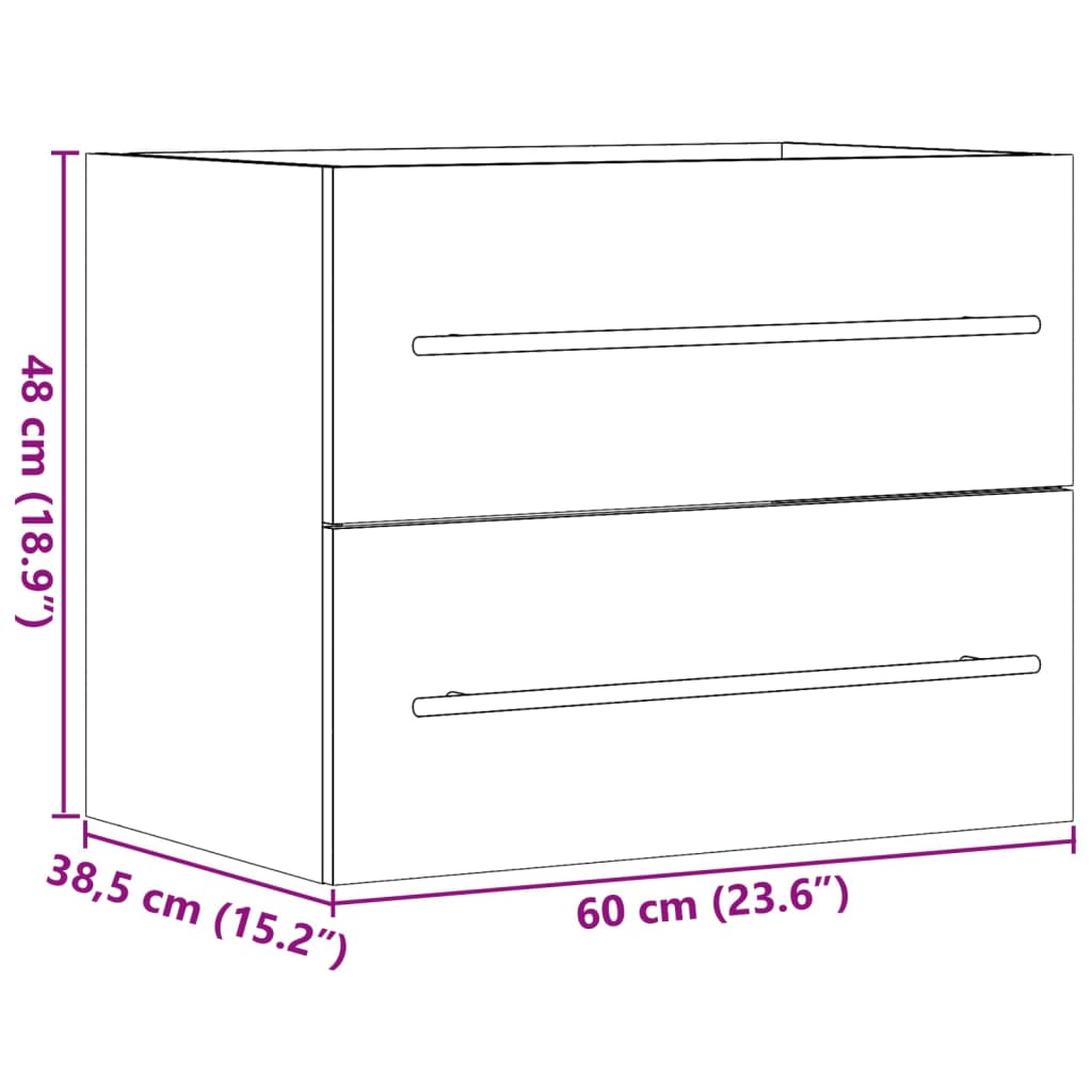 Ormarić za umivaonik boja hrasta sonome 60x38,5x48 cm iverica