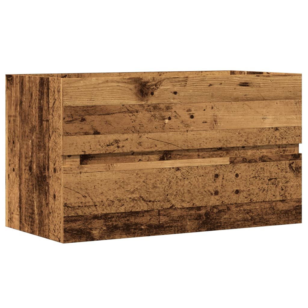 Kupaonski viseći ormarić boja starog drva 80x38,5x45 cm drveni