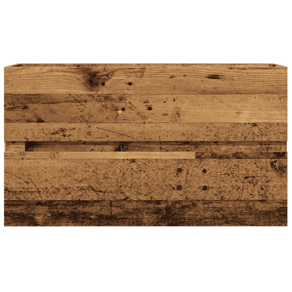 Kupaonski viseći ormarić boja starog drva 80x38,5x45 cm drveni