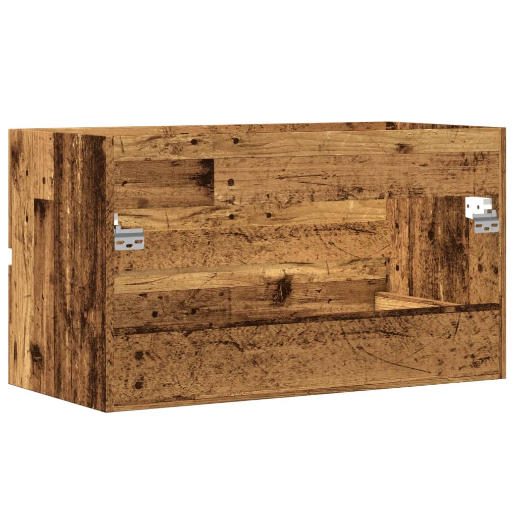 Kupaonski viseći ormarić boja starog drva 80x38,5x45 cm drveni