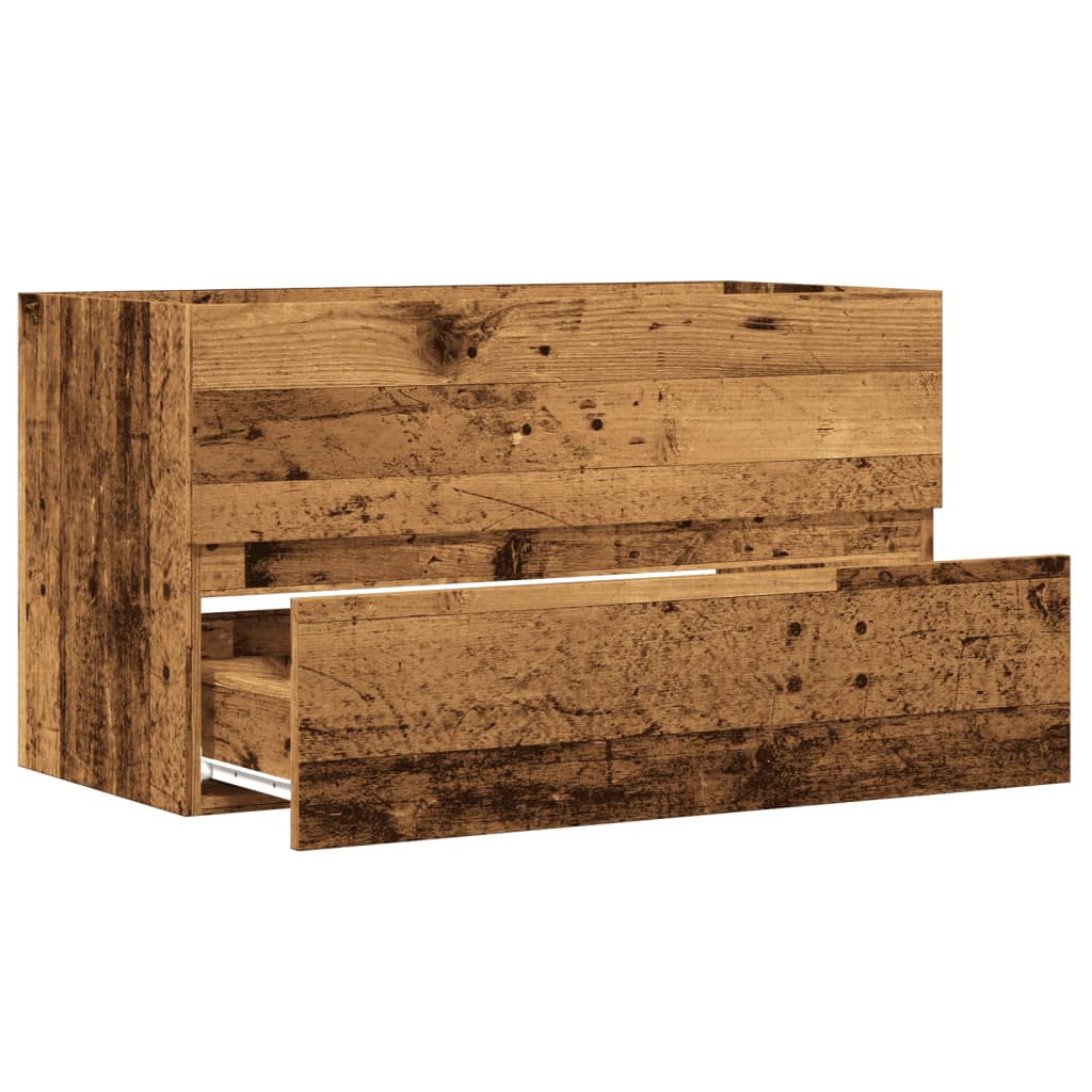 Kupaonski viseći ormarić boja starog drva 80x38,5x45 cm drveni