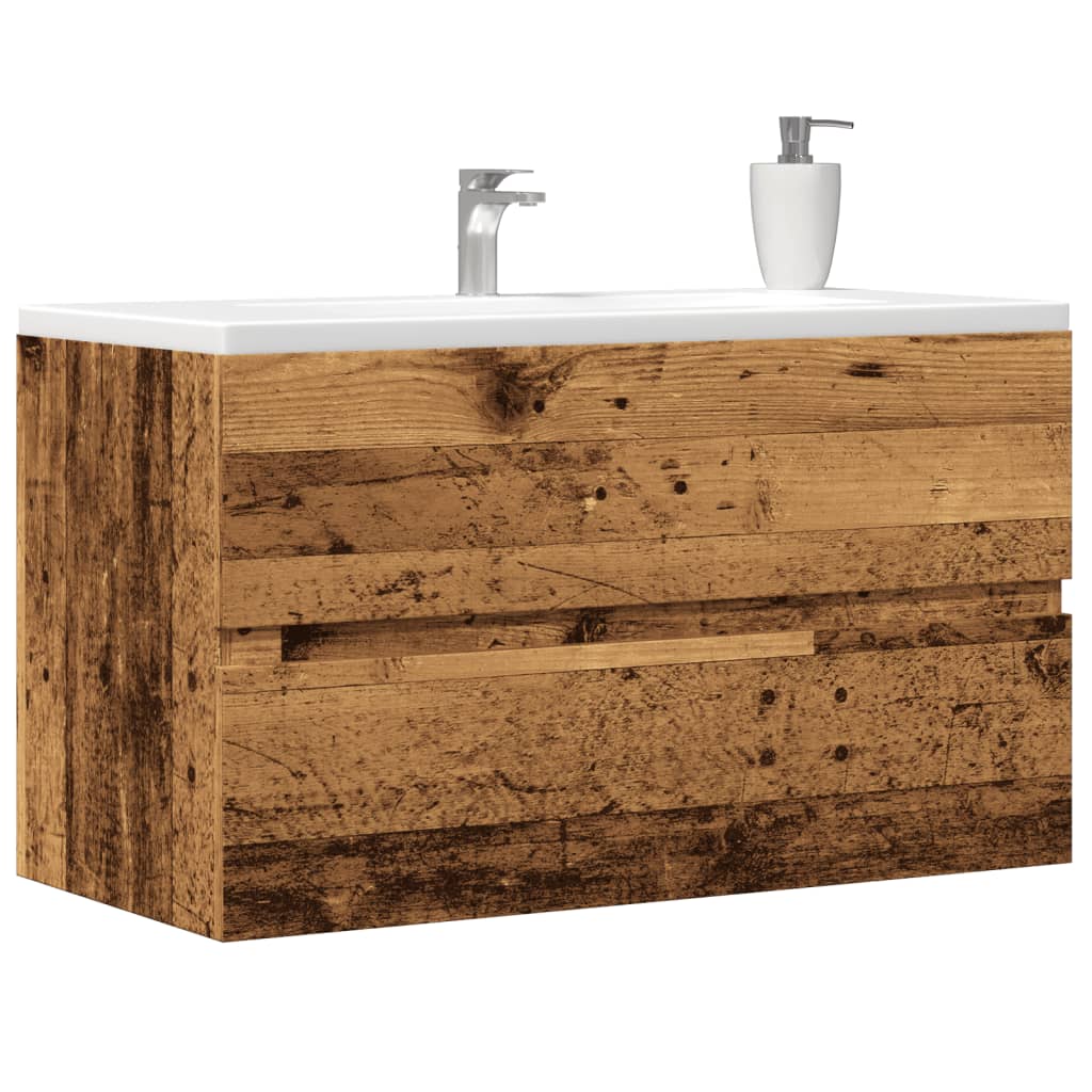 Ormarić za umivaonik boja drva 90x38,5x45 cm konstruirano drvo