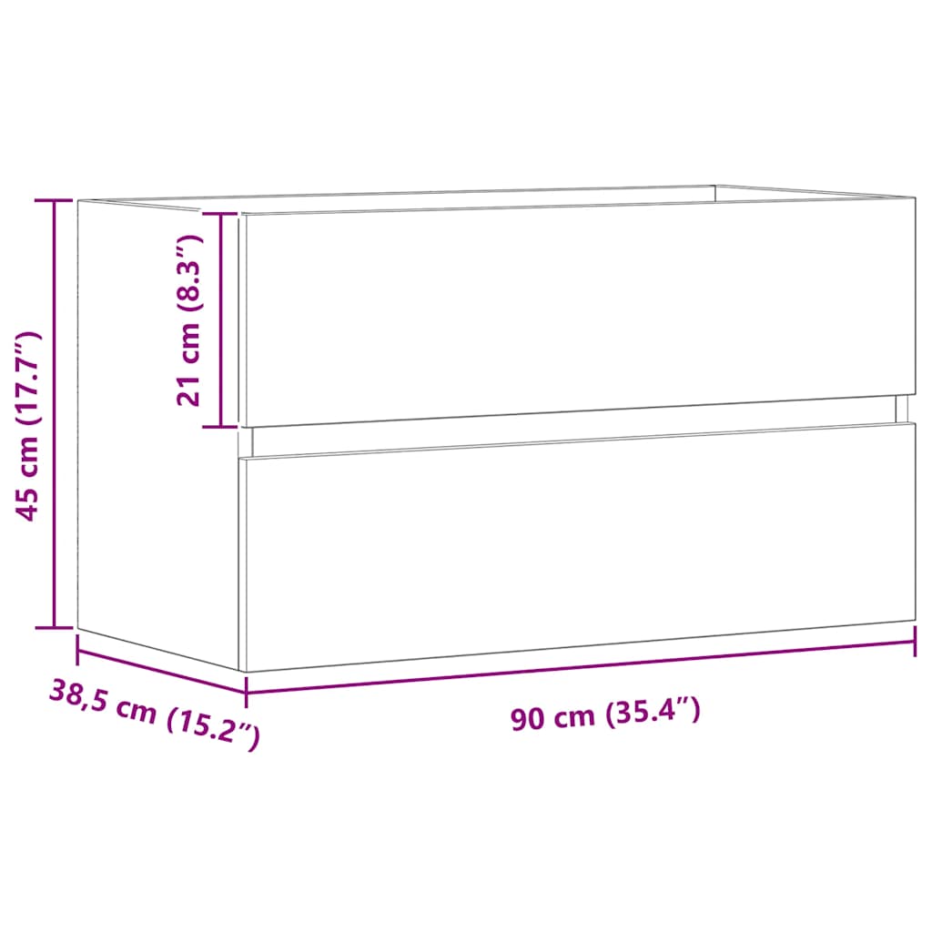 Ormarić za umivaonik boja artisian hrast 90x38,5x45 cm drveni