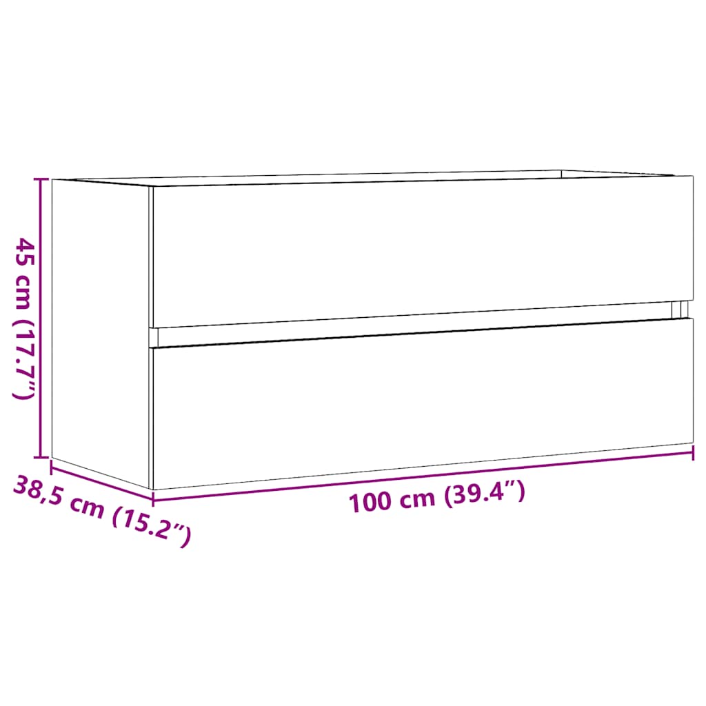 Ormarić za umivaonik boja hrasta artisan 100x38,5x45 cm drveni
