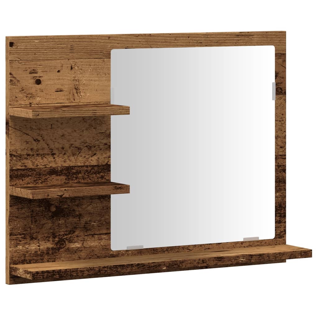 Kupaonski ormarić s ogledalom Old Wood 60x10,5x45 cm