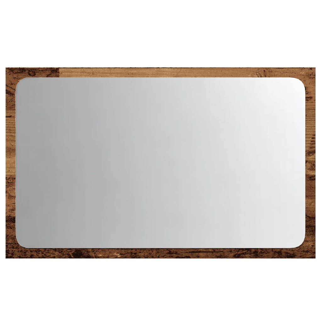 Kupaonsko ogledalo s LED svjetlom boja drva 60x8,5x38 cm