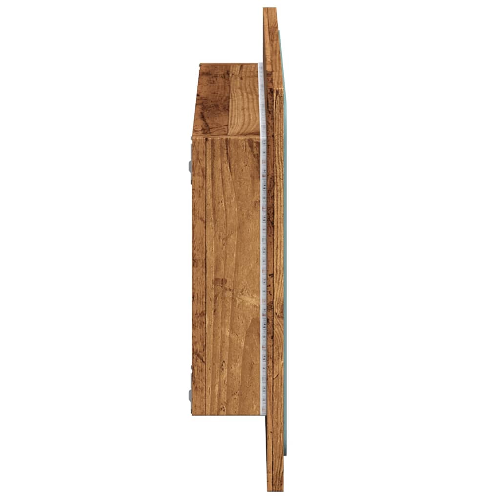 Kupaonsko ogledalo s LED svjetlom boja drva 60x8,5x38 cm