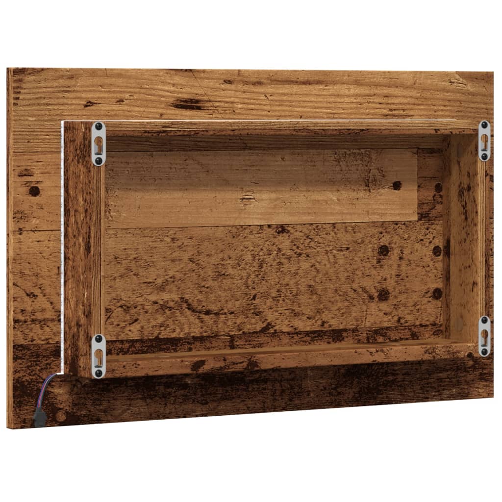 Kupaonsko ogledalo s LED svjetlom boja drva 60x8,5x38 cm