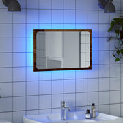 Kupaonsko ogledalo s LED svjetlom boja drva 60x8,5x38 cm