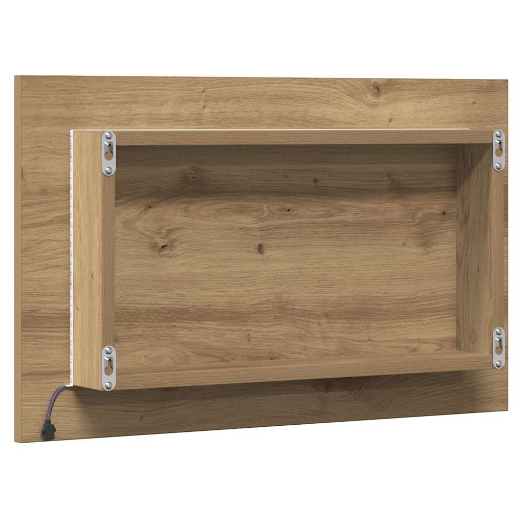 Kupaonsko ogledalo s LED svjetlom boja hrasta 60x8,5x38 cm