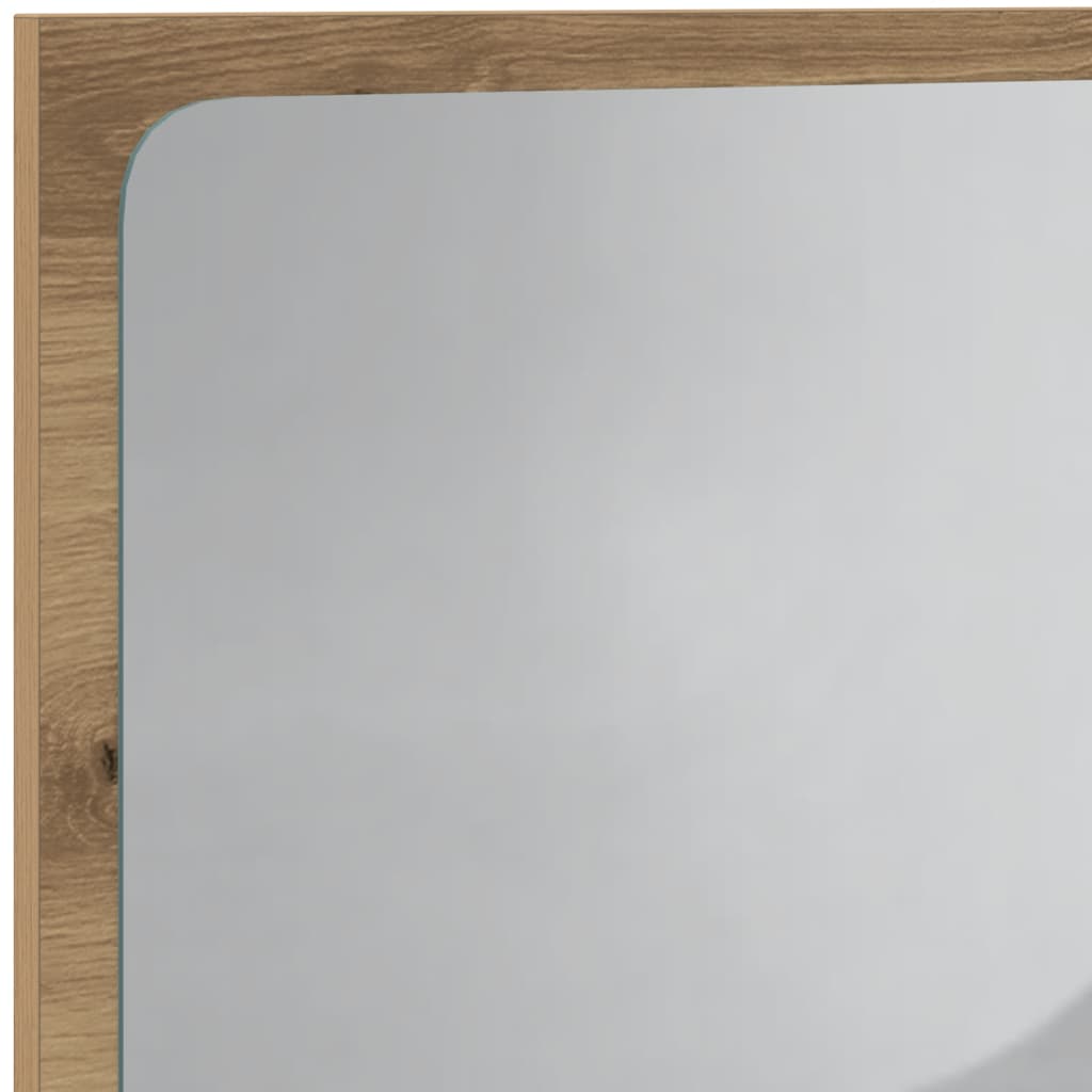 Kupaonsko ogledalo s LED svjetlom boja hrasta 60x8,5x38 cm