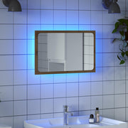 Kupaonsko ogledalo s LED svjetlom boja hrasta 60x8,5x38 cm