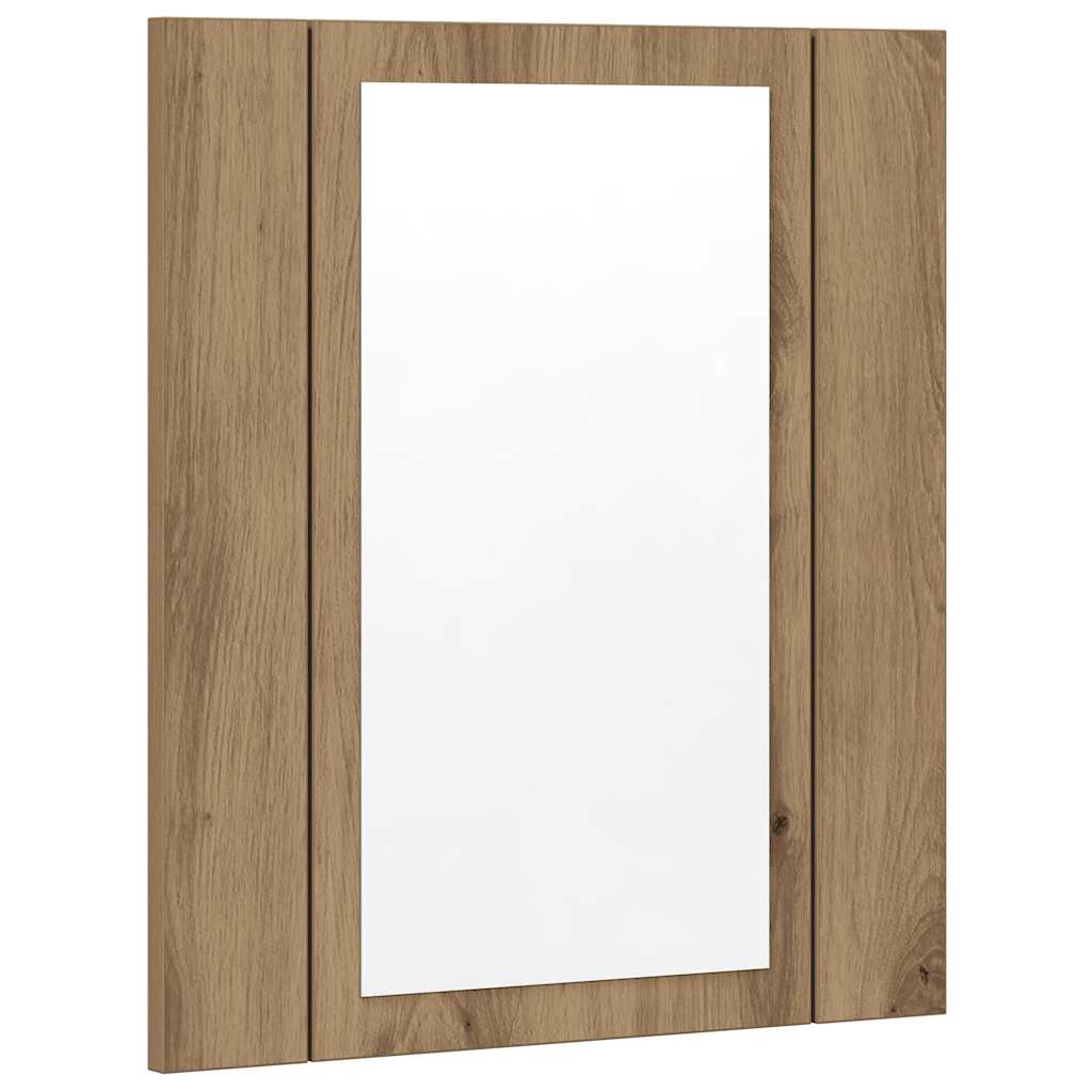 LED kupaonski ormarić s ogledalom boja hrasta 40x12x45cm drveni