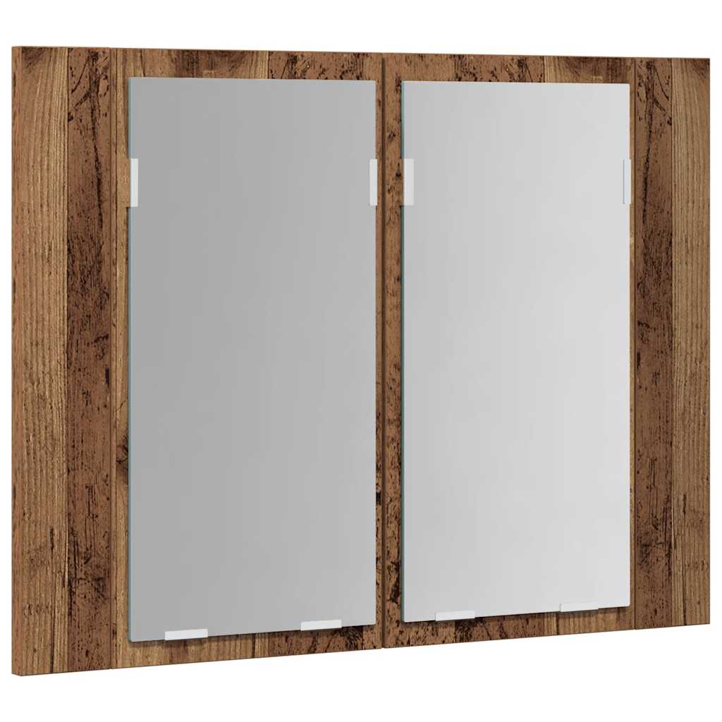 LED ormarić s ogledalom staro drvo 60x12x45cm konstruirano drvo
