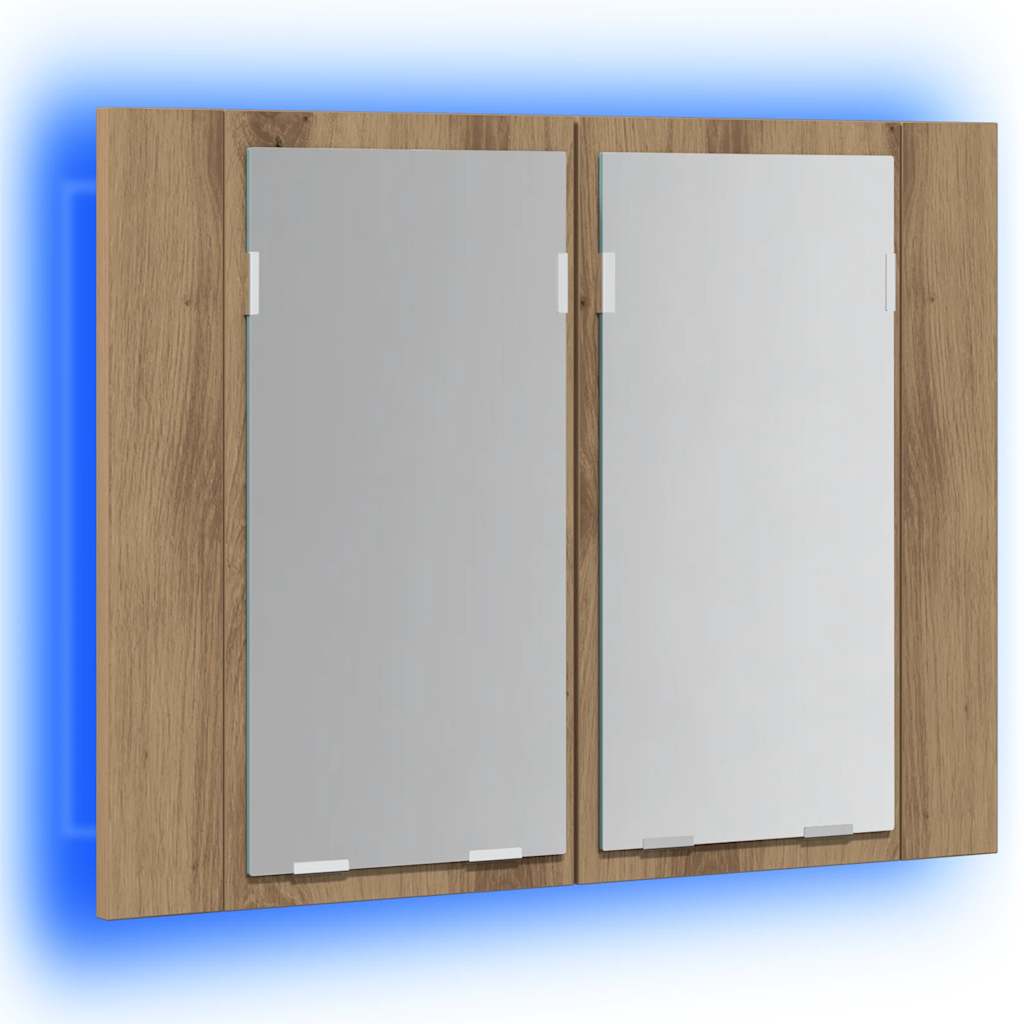 LED ormarić s ogledalom Artisan hrast 60x12x45 cm izrađeno drvo