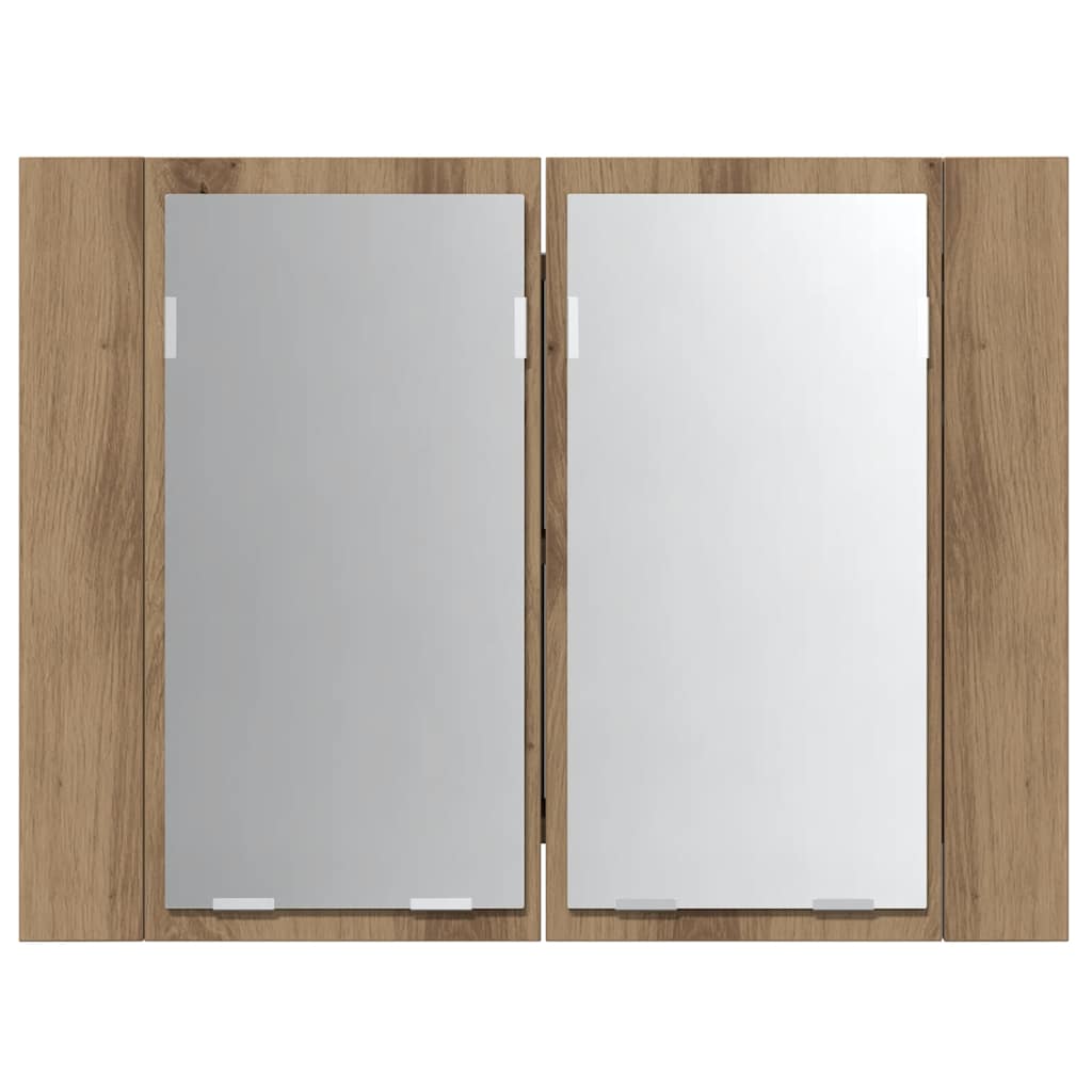 LED ormarić s ogledalom Artisan hrast 60x12x45 cm izrađeno drvo