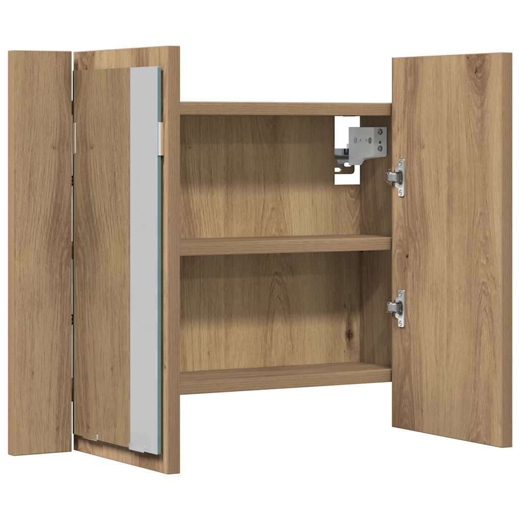 LED ormarić s ogledalom Artisan hrast 60x12x45 cm izrađeno drvo