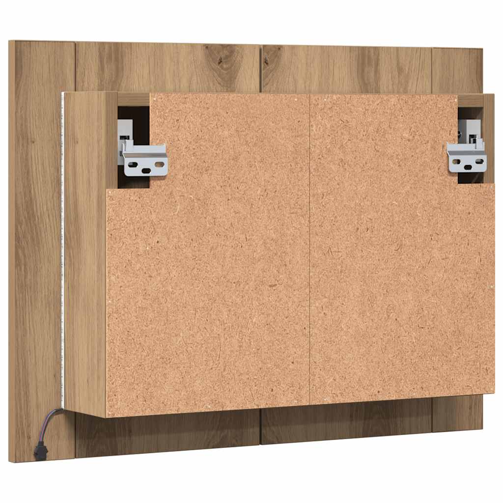 LED ormarić s ogledalom Artisan hrast 60x12x45 cm izrađeno drvo