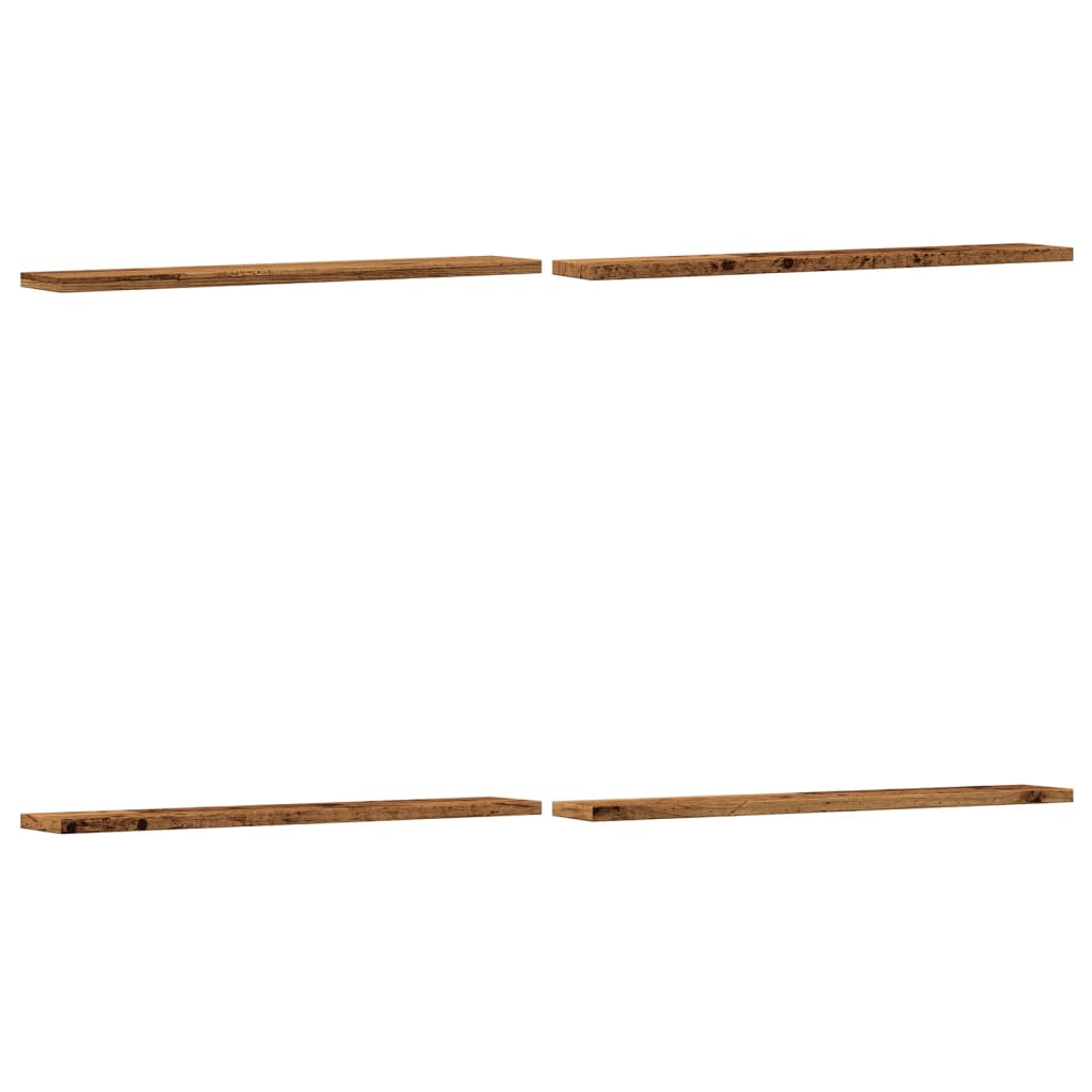 Police za knjige 4 kom boja starog drva 60 x 10 x 1,5 cm drvene