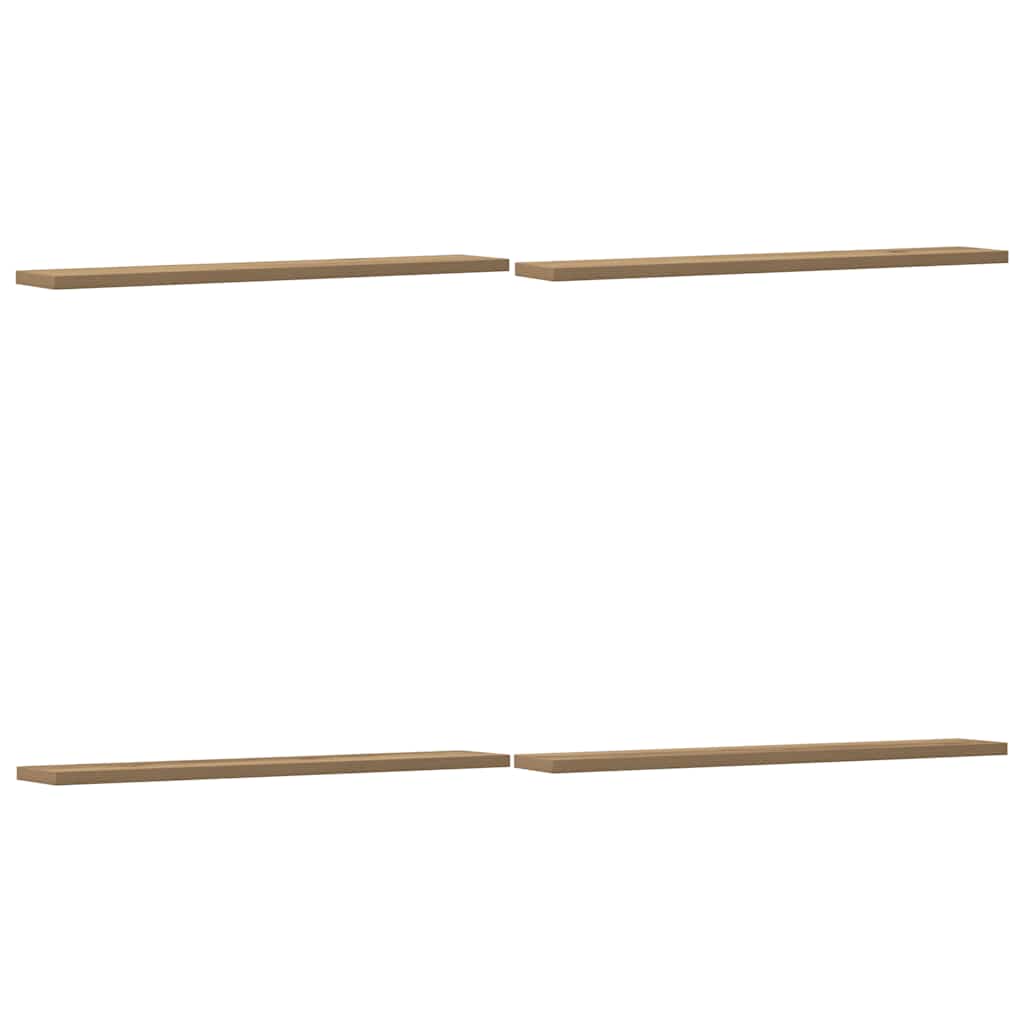 Police za knjige 4 kom boja hrasta artisan 60x10x1,5 cm drvene