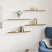 Police za knjige 4 kom boja hrasta artisan 60x10x1,5 cm drvene