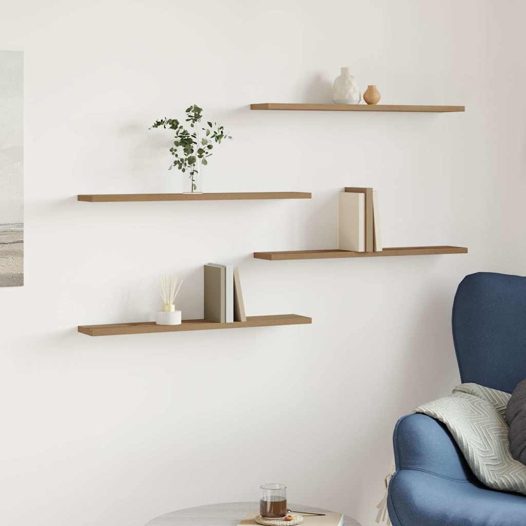 Police za knjige 4 kom boja hrasta artisan 60x10x1,5 cm drvene