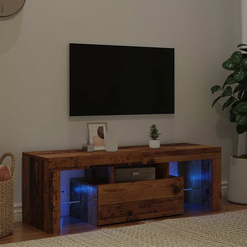 TV ormarić LED boja drva 120 x 36,5 x 40 cm konstruirano drvo