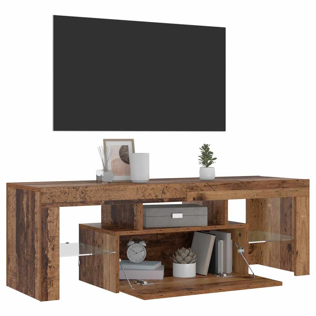 TV ormarić LED boja drva 120 x 36,5 x 40 cm konstruirano drvo