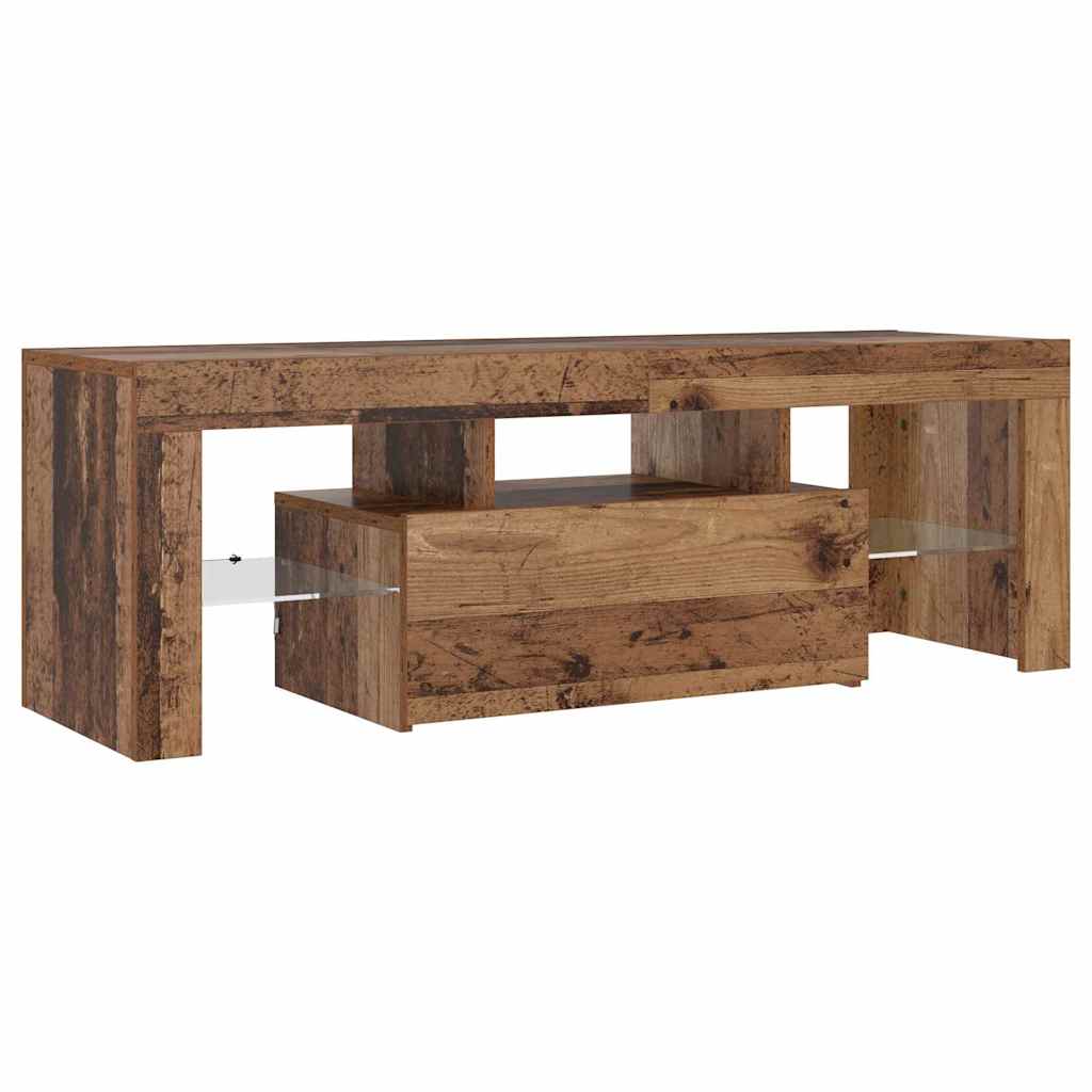 TV ormarić LED boja drva 120 x 36,5 x 40 cm konstruirano drvo