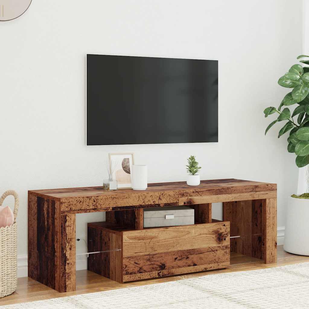 TV ormarić LED boja drva 120 x 36,5 x 40 cm konstruirano drvo