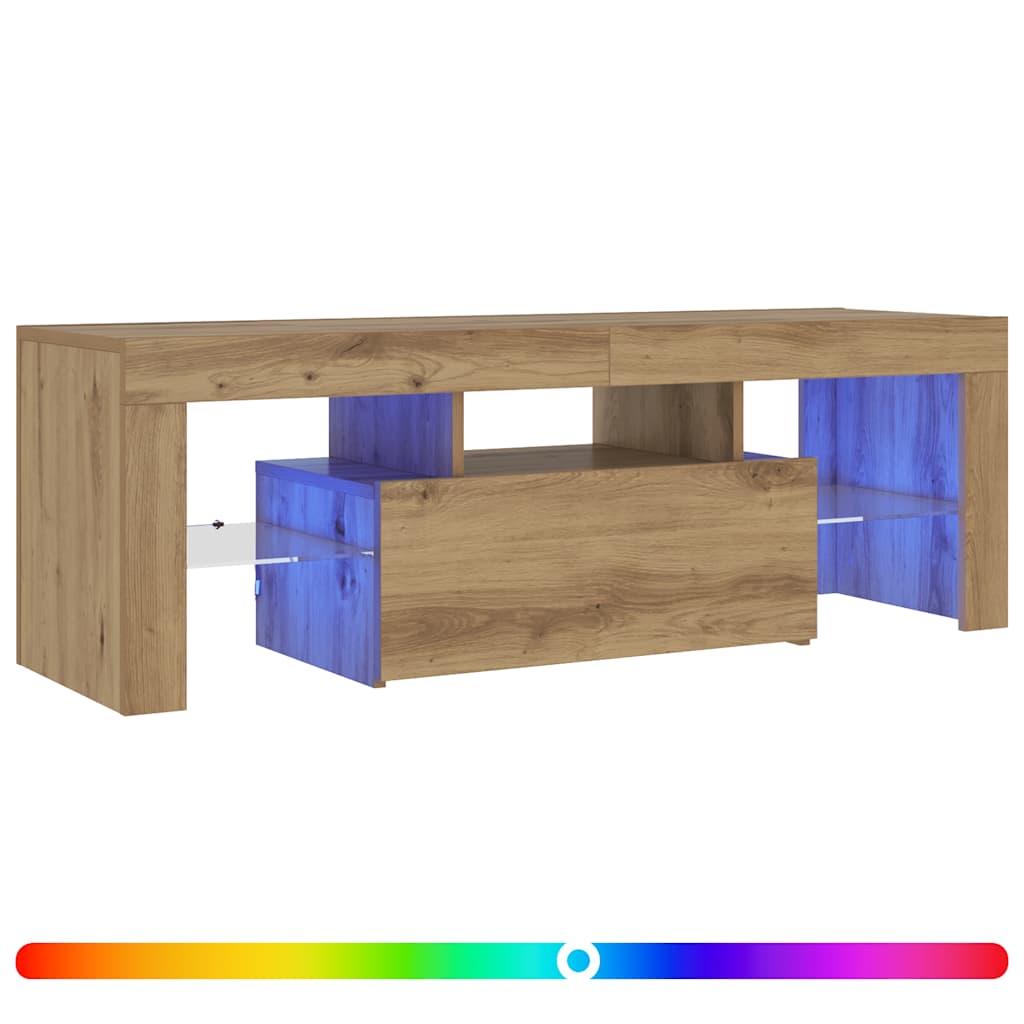 TV ormarić LED boja hrasta 120 x 36,5 x 40 cm konstruirano drvo